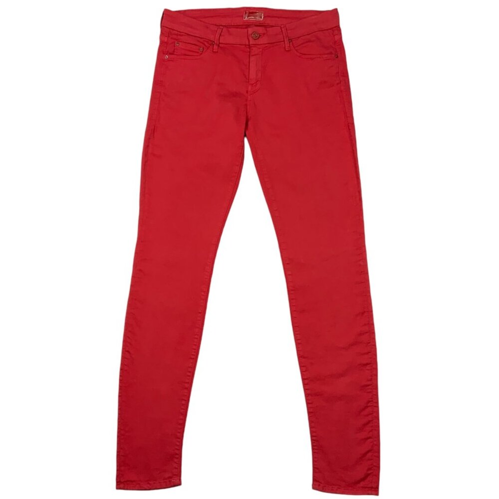 Mother The Looker Jeans 29 Back In A Flash Rambutan Red Skinny Leg Low Rise